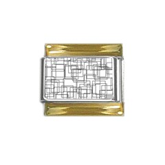 Structure Pattern Network Gold Trim Italian Charm (9mm)