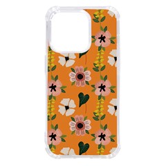 Flower Orange Pattern Floral Iphone 14 Pro Tpu Uv Print Case by Dutashop