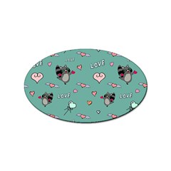 Raccoon Love Texture Seamless Sticker (oval) by Ravend