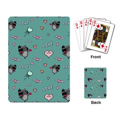 Raccoon Love Texture Seamless Playing Cards Single Design (rectangle)