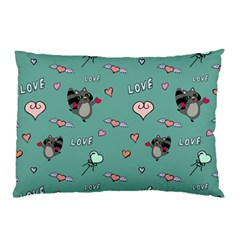 Raccoon Love Texture Seamless Pillow Case by Ravend
