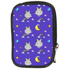 Cat Texture Pattern Seamless Rainbow Compact Camera Leather Case