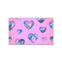Hearts Pattern Love Background Sticker Rectangular (100 Pack)