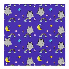 Cat Texture Pattern Seamless Rainbow Banner And Sign 4  X 4  by Ravend