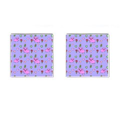 Flower Pink Pig Piggy Seamless Cufflinks (square) by Ravend