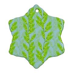 Background Leaves Branch Seamless Snowflake Ornament (two Sides)