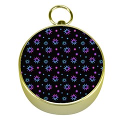 Stars Pattern Art Design Gold Compasses