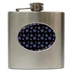 Stars Pattern Art Design Wallpaper Hip Flask (6 Oz) by Ravend