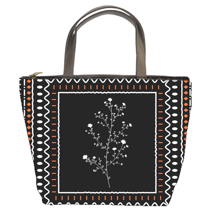 Flowers Line Art Wall Decoration Bucket Bag