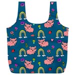 Flowers Pink Pig Piggy Seamless Full Print Recycle Bag (XXXL) Front