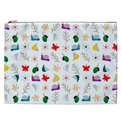 Snail Butterfly Pattern Seamless Cosmetic Bag (xxl) by Ravend