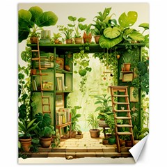 Building Potted Plants Canvas 11  X 14 