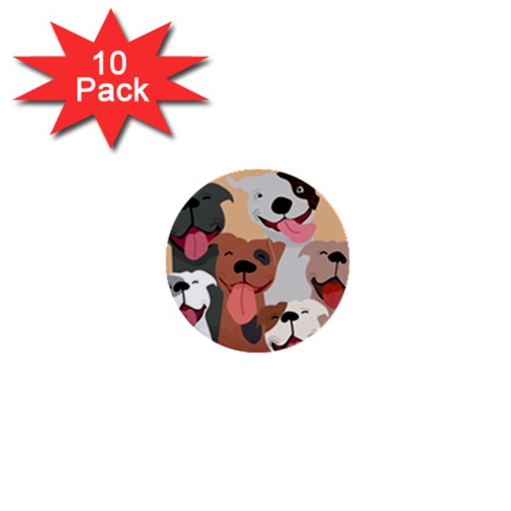 Dogs Pet Background Pack Terrier 1  Mini Buttons (10 pack) 