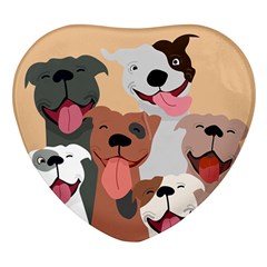 Dogs Pet Background Pack Terrier Heart Glass Fridge Magnet (4 Pack) by Ravend