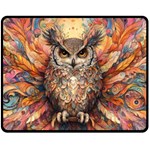 Drawing Olw Bird Two Sides Fleece Blanket (Medium) 58.8 x47.4  Blanket Back