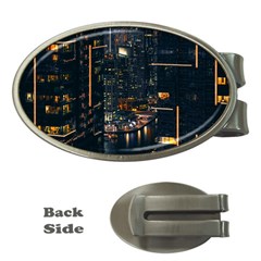 Photo Of Buildings During Nighttime Money Clips (oval)  by Modalart
