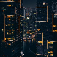 Photo Of Buildings During Nighttime Play Mat (rectangle) by Modalart