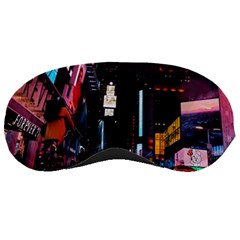Roadway Surrounded Building During Nighttime Sleep Mask by Modalart