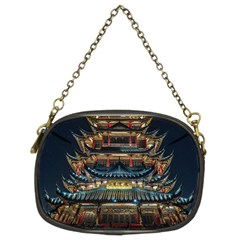 Blue Yellow And Green Lighted Pagoda Tower Chain Purse (two Sides) by Modalart