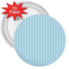 Stripes Striped Turquoise 3  Buttons (10 Pack)  by Amaryn4rt