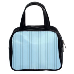 Stripes Striped Turquoise Classic Handbag (two Sides) by Amaryn4rt