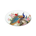 Birds Peacock Artistic Colorful Flower Painting Sticker Oval (100 pack)