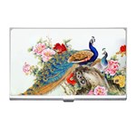 Birds Peacock Artistic Colorful Flower Painting Business Card Holder