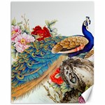 Birds Peacock Artistic Colorful Flower Painting Canvas 11  x 14 