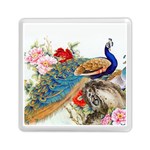 Birds Peacock Artistic Colorful Flower Painting Memory Card Reader (Square)