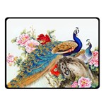 Birds Peacock Artistic Colorful Flower Painting Two Sides Fleece Blanket (Small)