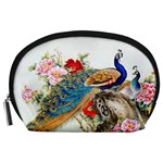 Birds Peacock Artistic Colorful Flower Painting Accessory Pouch (Large)