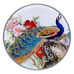 Birds Peacock Artistic Colorful Flower Painting Wireless Fast Charger(White)