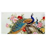 Birds Peacock Artistic Colorful Flower Painting Banner and Sign 6  x 3 