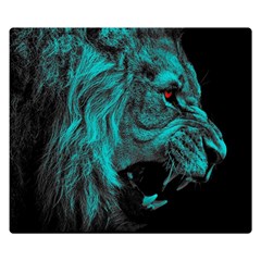 Angry Male Lion Predator Carnivore Two Sides Premium Plush Fleece Blanket (small) by Ndabl3x