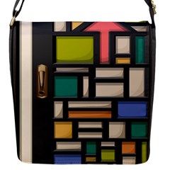 Door Stained Glass Stained Glass Flap Closure Messenger Bag (s)