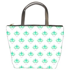 Plant Pattern Green Leaf Flora Bucket Bag by Sarkoni