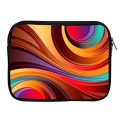 Abstract Colorful Background Wavy Apple Ipad 2/3/4 Zipper Cases