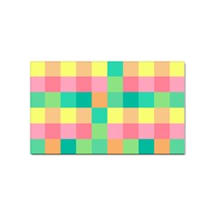 Checkerboard Pastel Square Sticker (rectangular) by Grandong