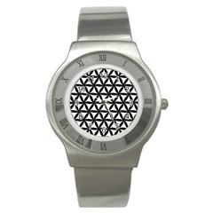 Pattern Floral Repeating Stainless Steel Watch by Apen