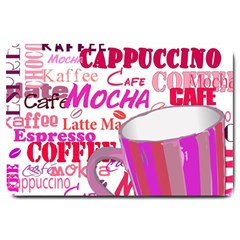 Coffee Cup Lettering Coffee Cup Large Doormat by Amaryn4rt