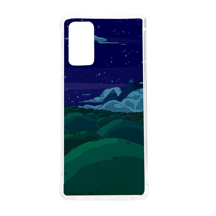 Adventure Time Cartoon Night Green Color Sky Nature Samsung Galaxy Note 20 TPU UV Case