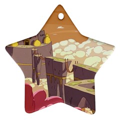 Animated Castle Illustration Adventure Time Cartoon Nature Ornament (star) by Sarkoni