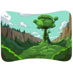 Adventure Time Cartoon Green Color Nature  Sky Velour Seat Head Rest Cushion by Sarkoni