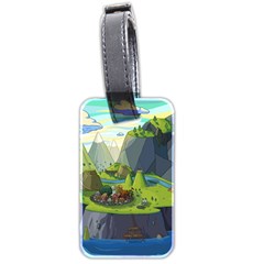 Cartoon Network Mountains Landscapes Seas Illustrations Adventure Time Rivers Luggage Tag (two Sides)