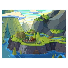 Cartoon Network Mountains Landscapes Seas Illustrations Adventure Time Rivers Two Sides Premium Plush Fleece Blanket (extra Small) by Sarkoni