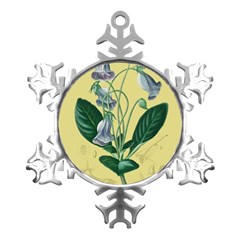 Botanical Plants Green Metal Small Snowflake Ornament by Sarkoni