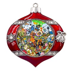 Cartoon Characters Tv Show  Adventure Time Multi Colored Metal Snowflake And Bell Red Ornament by Sarkoni