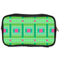 Checkerboard Squares Abstract Toiletries Bag (one Side) by Apen