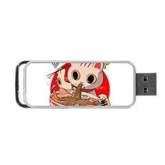 Ramen Cat Noodles Cute Japanes Portable Usb Flash (one Side) by Modalart