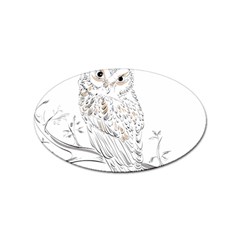 Owl Bird Wildlife Bird Of Prey Sticker (oval) by Modalart